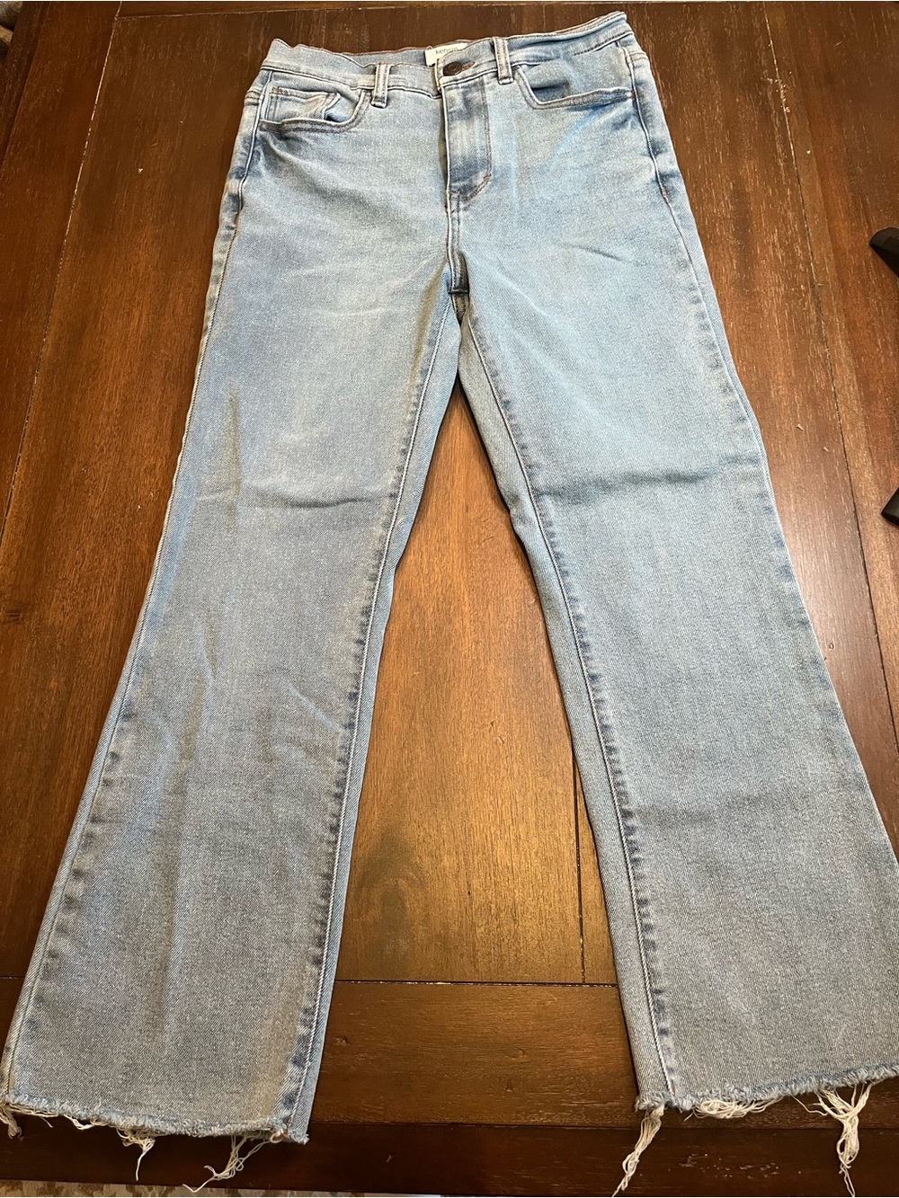 Kensie Jeans Vintage Luxe “The Savannah” High Rise Flare Ankle Jeans.